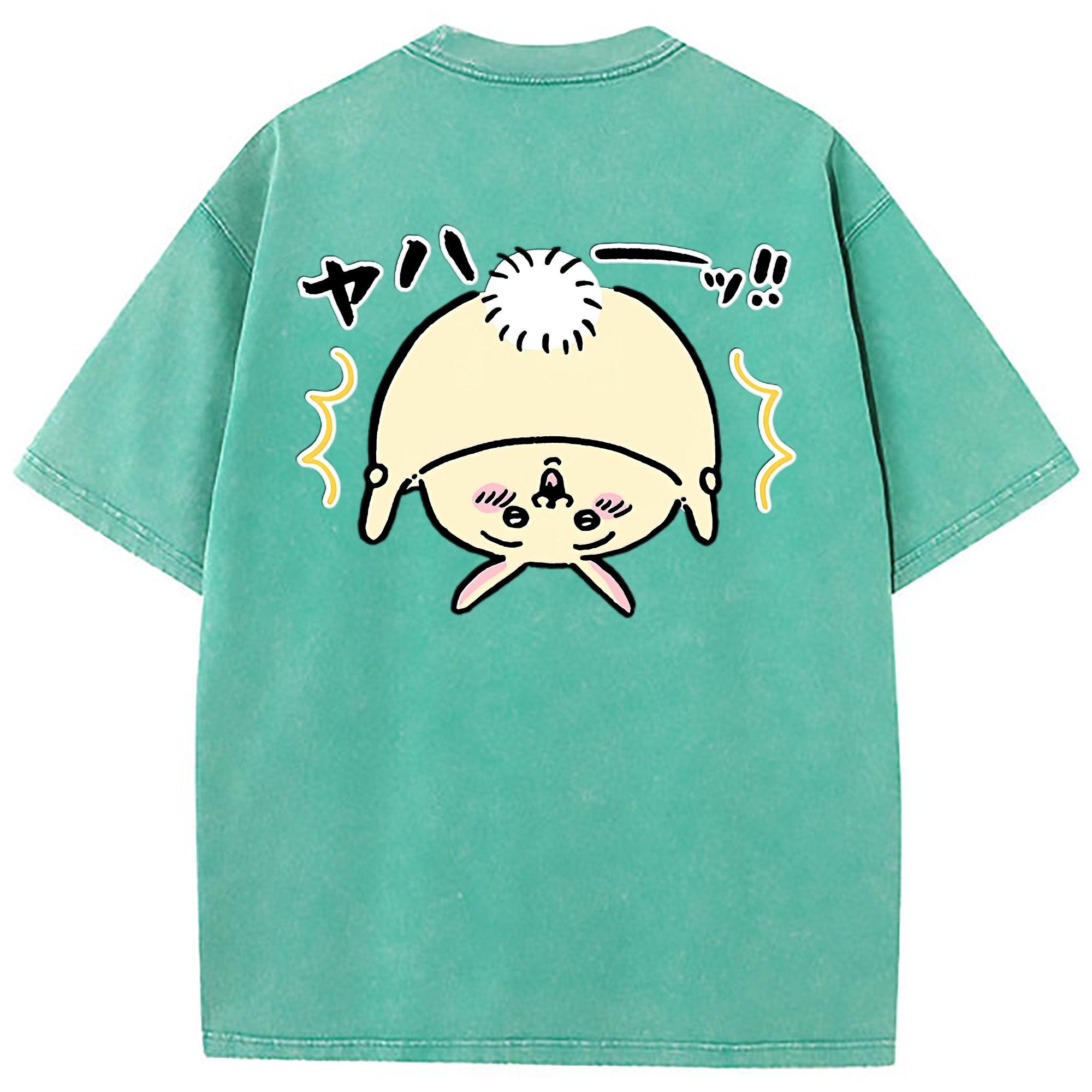 （画像用） ちいかわ うさぎ Chii-kawa usagi 綿100% ヴィンテージ風 半袖Tシャツ（背面プリント）